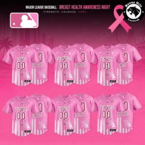 MLB Breast Health Awareness Night 2026 Pink Ribbon Baseball Jersey