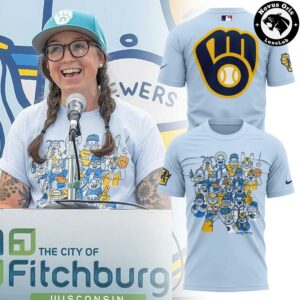 Milwaukee Brewers MLB Ball-In-Glove Fan Graphic T-Shirt