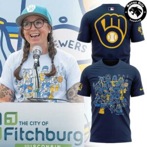Milwaukee Brewers MLB Ball In Glove Fan Graphic T Shirt 4