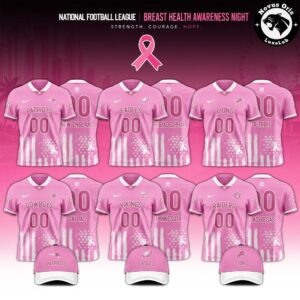 NFL Breast Health Awareness Night 2026 Pink Ribbon Football Jersey