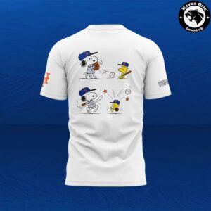 New York Mets Snoopy Peanuts 2026 Baseball Graphic T Shirt 3