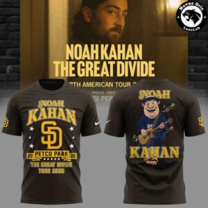Noah Kahan x San Diego Padres The Great Divide Tour 2026 T-Shirt
