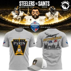 Pittsburgh Steelers 2026 Paris Game Graphic T Shirt 2