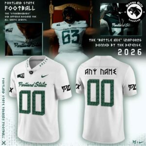Portland State Vikings NCAA Battle Axe Custom Football Jersey 1
