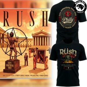 RUSH Fifty Something Tour 2026 Philadelphia Concert T Shirt 1