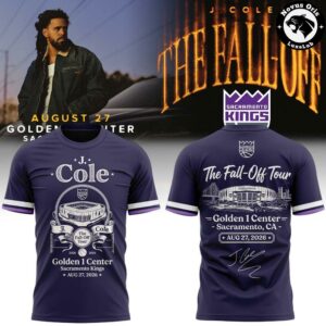 Sacramento Kings x J Cole The Fall Off Tour 2026 Graphic T Shirt 2