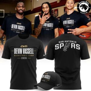 San Antonio Spurs Devin Vassell DV24 Basketball Camp 2026 Black T-Shirt