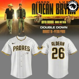 San Diego Padres x Jason Aldean Luke Bryan Double Down Tour 2026 Baseball Jersey 3