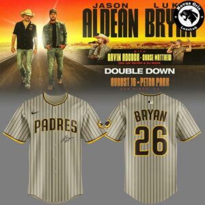 San Diego Padres x Jason Aldean Luke Bryan Double Down Tour 2026 Baseball Jersey 7