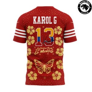 San Francisco 49ers x Karol G Viajando Por El Mundo Floral T Shirt 5