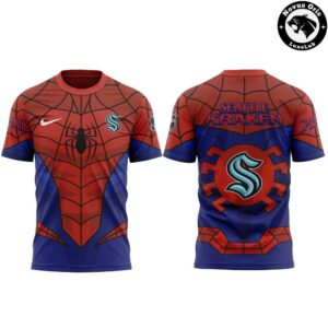 Seattle Kraken x Spider Man 2026 Limited Edition T Shirt 2