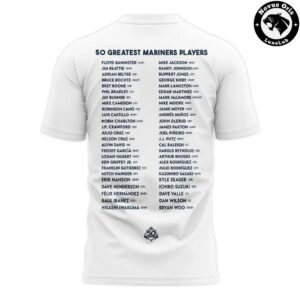 Seattle Mariners x 50 Greatest Players 2026 Edition Custom T Shirt 4