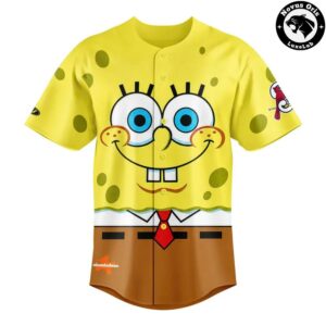 Springfield Cardinals SpongeBob SquarePants Night Custom Baseball Jersey 2