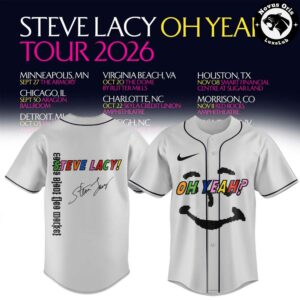 Steve Lacy VERDY 2026来日 Tシャツ XL 白 未開封 Steve Lacy Oh Yeah? Tour 2026 Signature Baseball Jersey