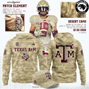 Texas A&M Aggies 2026 Desert Camo Honor and Support Hoodie