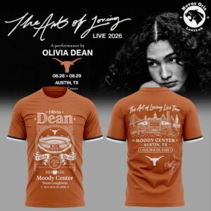 Texas Longhorns x Olivia Dean The Art of Loving Live Tour 2026 T Shirt 2