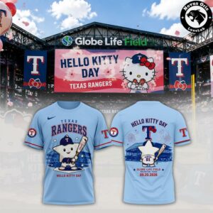 Texas Rangers Hello Kitty Day 2026 Graphic T Shirt 2