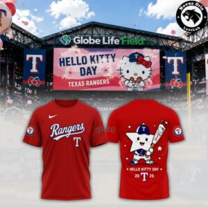 Texas Rangers Hello Kitty Day 2026 Graphic T Shirt 4