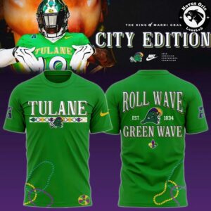 Tulane Green Wave 2026 City Edition King of Mardi Gras T Shirt 2
