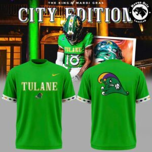 Tulane Green Wave 2026 City Edition King of Mardi Gras T Shirt 4
