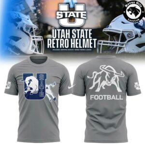 Utah State Aggies 1992 1995 Retro Logo NCAA Football T Shirt 3