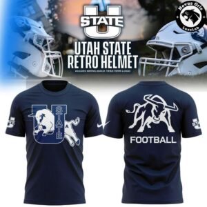 Utah State Aggies 1992 1995 Retro Logo NCAA Football T Shirt 4