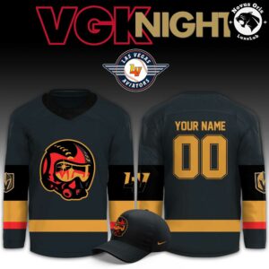 Vegas Golden Knights x Las Vegas Aviators VGK Night Custom Hockey Jersey