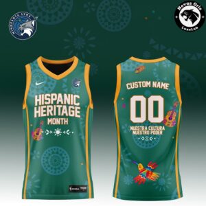WNBA x Hispanic Heritage Month Green Custom Basketball Jersey 3