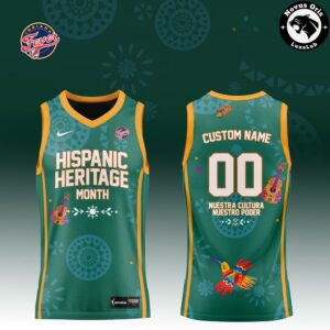 WNBA x Hispanic Heritage Month Green Custom Basketball Jersey 4
