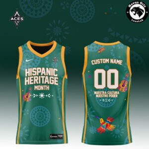 WNBA x Hispanic Heritage Month Green Custom Basketball Jersey 5