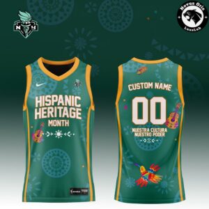 WNBA x Hispanic Heritage Month Green Custom Basketball Jersey 7