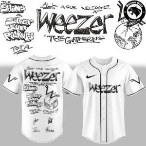 Weezer The Gathering World Wide Tour 2026 Baseball Jersey