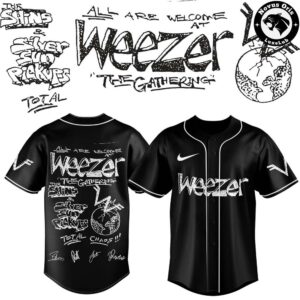 Weezer The Gathering World Wide Tour 2026 Baseball Jersey 2