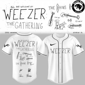 Weezer The Gathering World Wide Tour 2026 Baseball Jersey 3