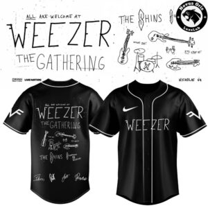 Weezer The Gathering World Wide Tour 2026 Baseball Jersey 4