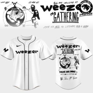 Weezer The Gathering World Wide Tour 2026 Baseball Jersey 5