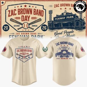 Zac Brown Band x Boston Red Sox Love and Fear Tour 2026 Baseball Jersey