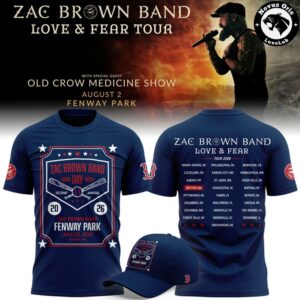 Zac Brown Band x Boston Red Sox Love and Fear Tour 2026 T Shirt 2
