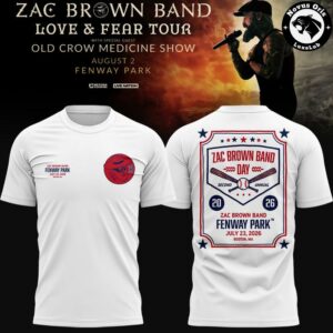 Zac Brown Band x Boston Red Sox Love and Fear Tour 2026 T Shirt 3