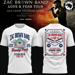 Zac Brown Band x Boston Red Sox Love and Fear Tour 2026 T Shirt 5