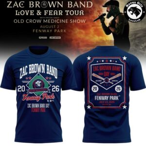 Zac Brown Band x Boston Red Sox Love and Fear Tour 2026 T Shirt 6