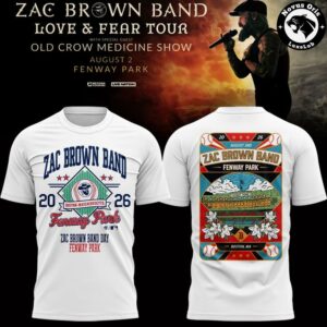 Zac Brown Band x Boston Red Sox Love and Fear Tour 2026 T Shirt 7
