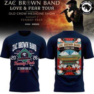Zac Brown Band x Boston Red Sox Love and Fear Tour 2026 T Shirt 8
