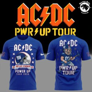 ACDC x New York Giants Power Up Tour 2026 Graphic T Shirt 2