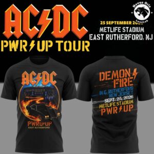 ACDC x New York Giants Power Up Tour 2026 Graphic T Shirt 3