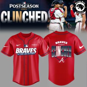 Atlanta Braves MLB Postseason 2026 Clinched Baseball Jersey 2