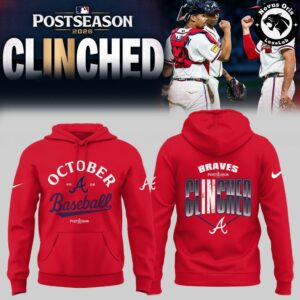 Atlanta Braves MLB Postseason 2026 Clinched Pullover Hoodie