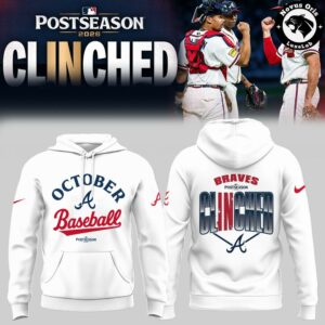 Atlanta Braves MLB Postseason 2026 Clinched Pullover Hoodie 3