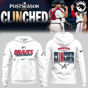 Atlanta Braves MLB Postseason 2026 Clinched Pullover Hoodie 4