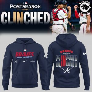 Atlanta Braves MLB Postseason 2026 Clinched Pullover Hoodie 6